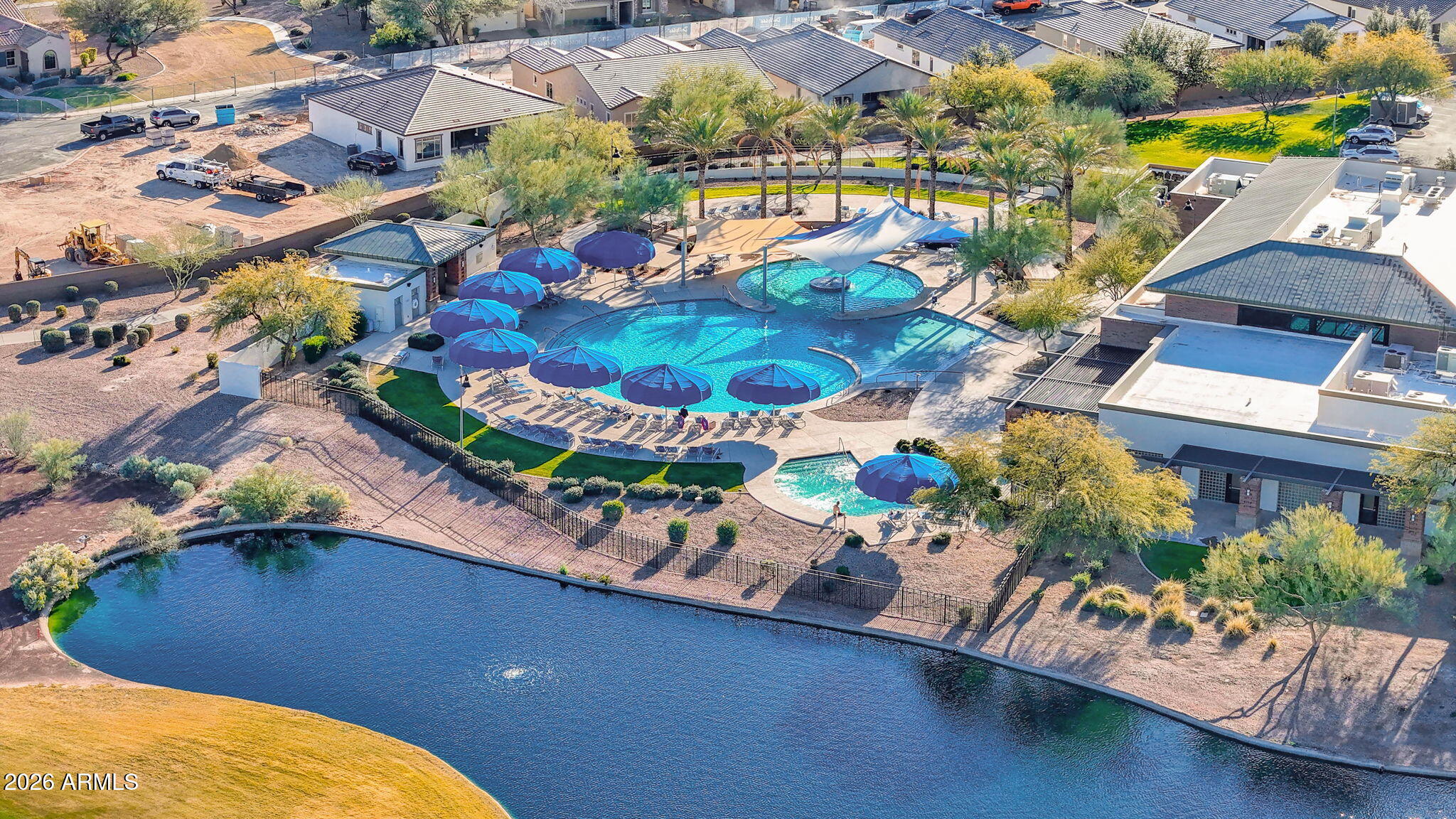 7723 West Willow Way Florence, AZ 85132 - Photo 58 of 64 an aerial view of a house a yard and lake view
