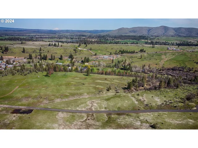 a view of a field with an ocean