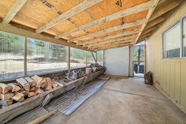a backyard of a house with lots of green space