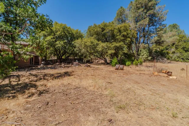 a view of a lush green hillside and a houses