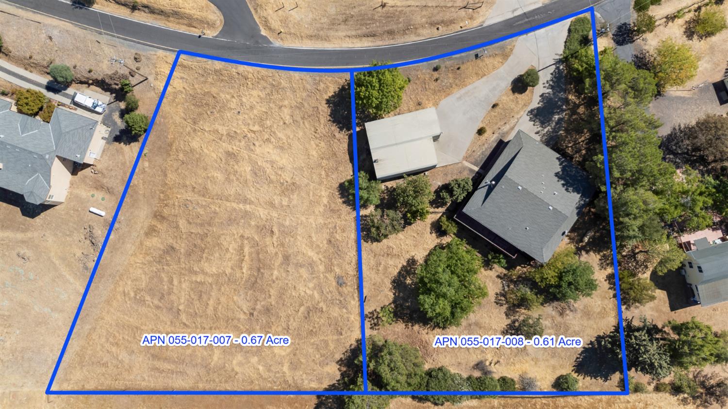 2512 Quail Hill Road Copperopolis, CA 95228 - Photo 57 of 70 an aerial view of a house with a swimming pool