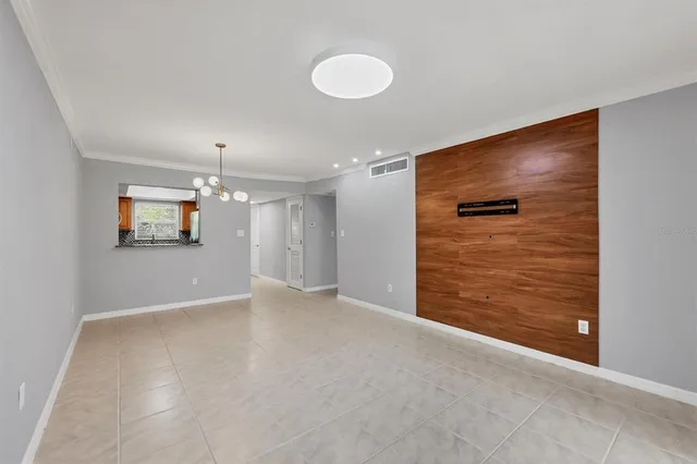 a view of a livingroom with an empty space