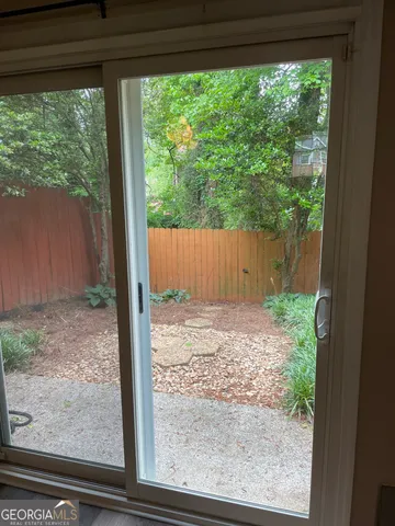 a view of a backyard of a house