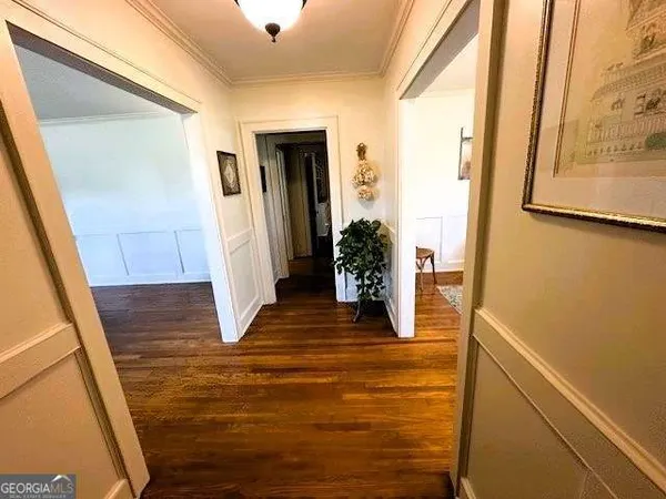 a view of entryway with wooden floor