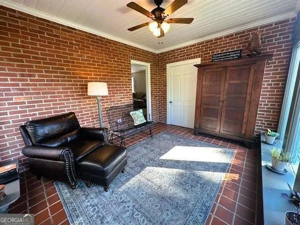 a building outdoor space with patio furniture