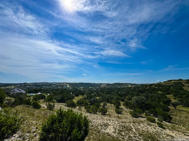 a view of a city with lush green forest