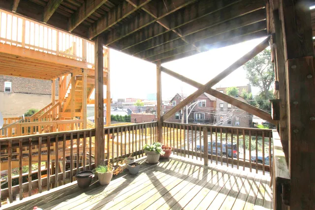 a view of a city from a balcony