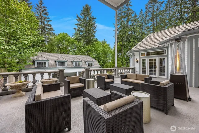 a view of house with patio outdoor seating