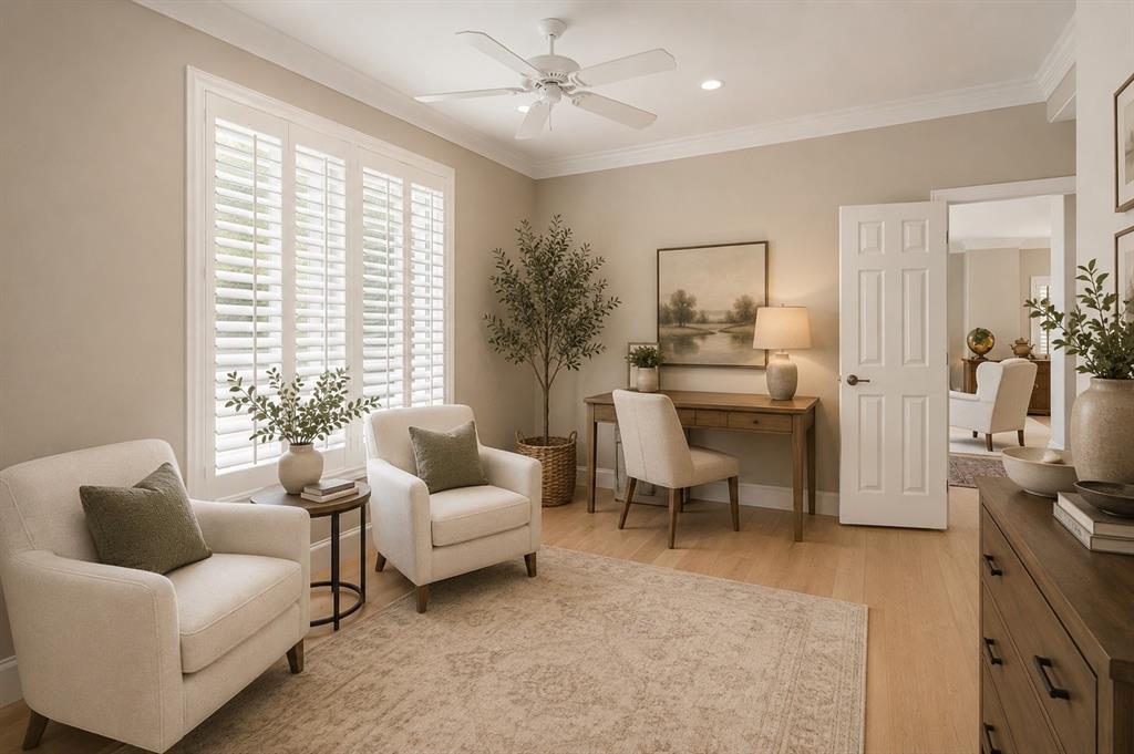 2170 Clubview Drive Rockwall, TX 75087 - Photo 19 of 35 Downstair Primary seating - staged using AI