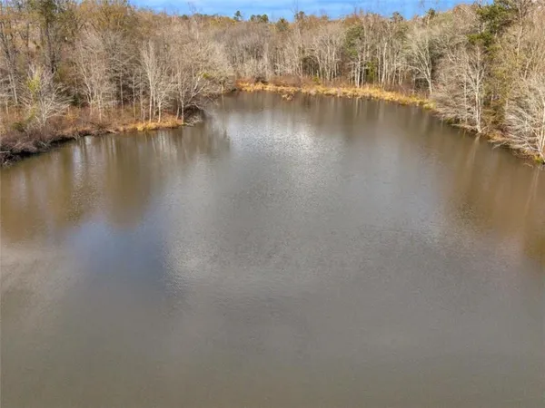 a view of a lake with houses