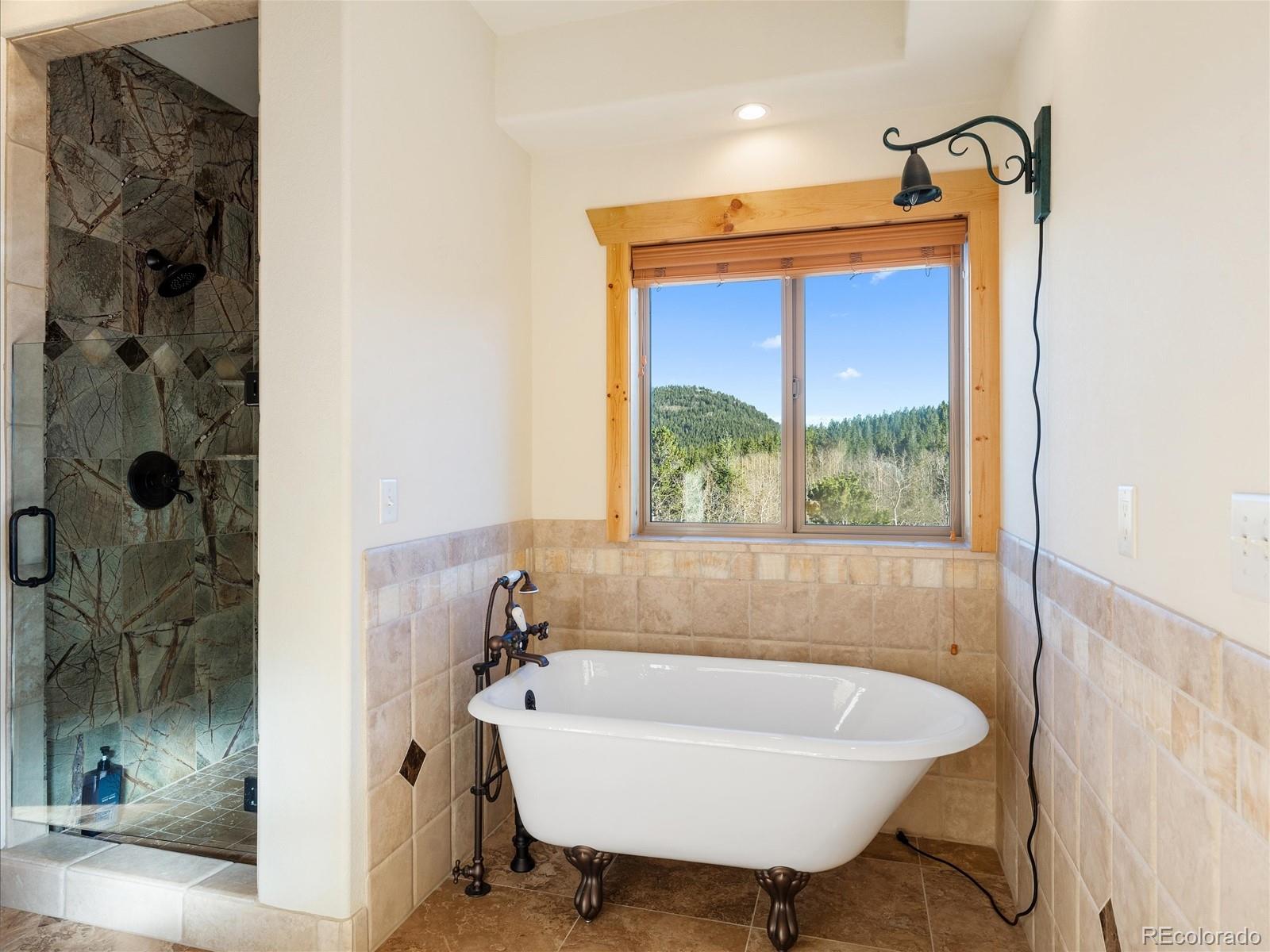 479 Dakota Ridge Road Idaho Springs, CO 80452 - Photo 19 of 50 a bathroom with a tub and a sink