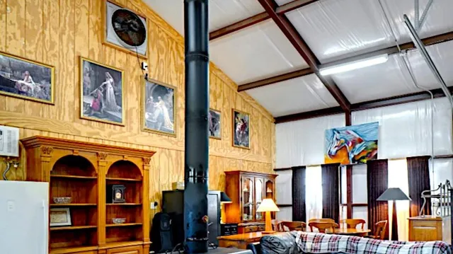 a view of lake with green space