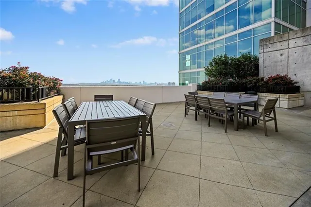 a view of outdoor space with seating area