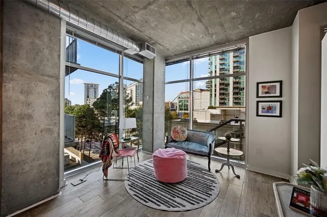 a dining room with furniture and fireplace