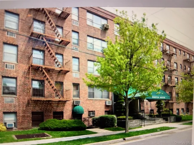 a front view of a building