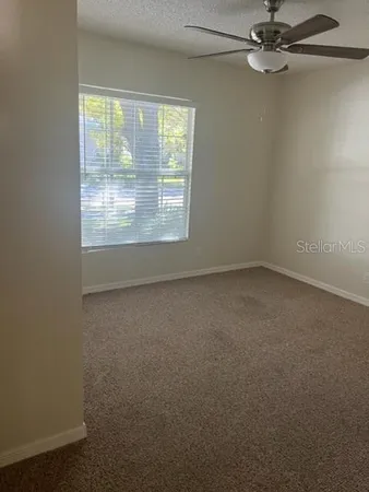 an empty room with a window