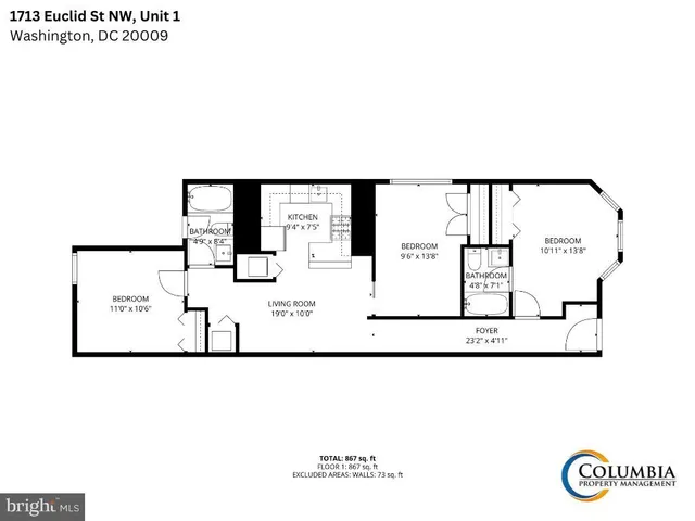 $2,700 | 1713 Euclid Street Northwest, Unit 1, Washington, DC 20009
