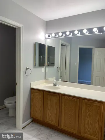 a bathroom with a sink and a large mirror