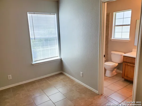 an empty room with a outdoor space