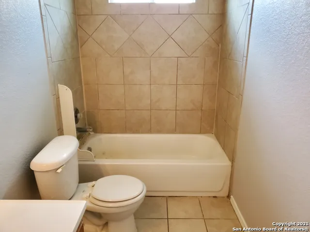 a bathroom with a toilet and a bathtub