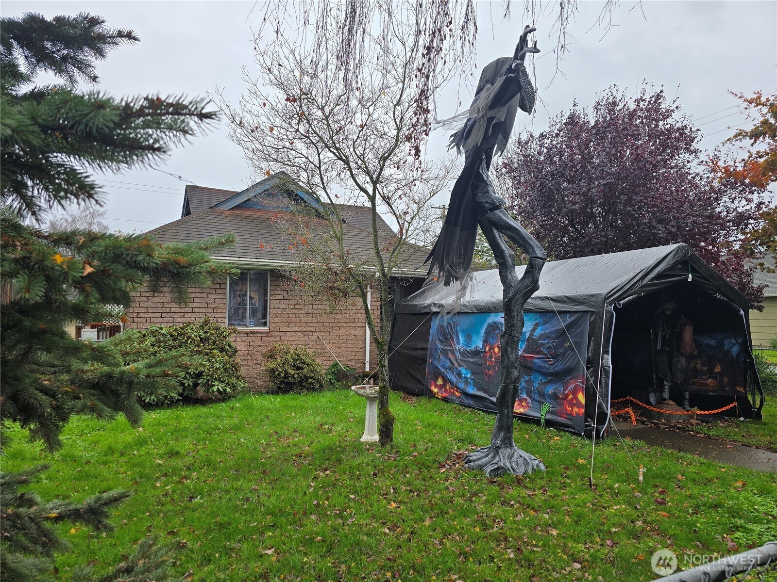 a view of a house with a yard