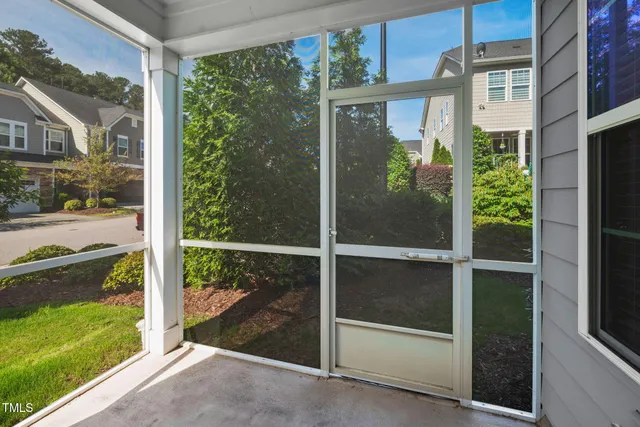 a view of a glass door