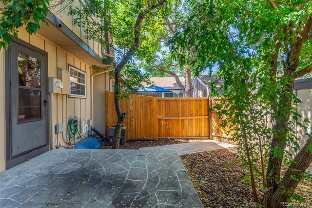 a view of backyard with trampoline