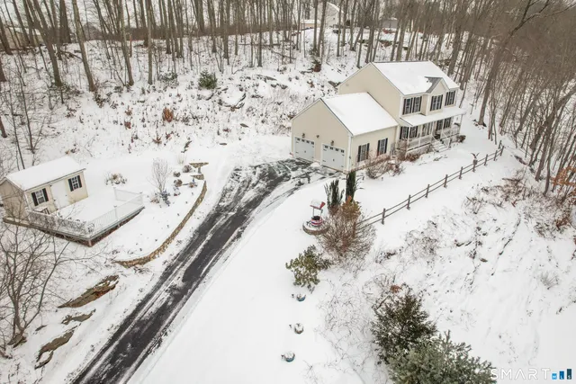 a view of a terrace with a snow
