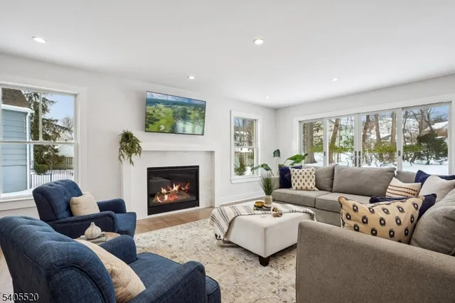 a living room with furniture and a couch