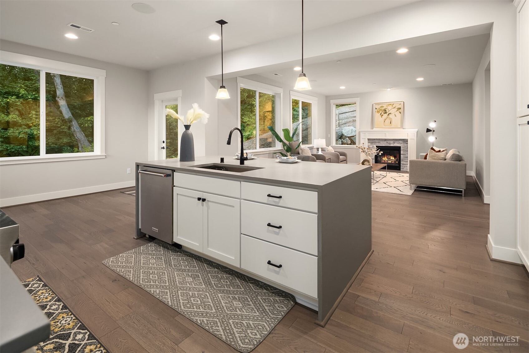 9934 Northeast 162nd Street Bothell, WA 98011 - Photo 8 of 40 a large white kitchen with a large window