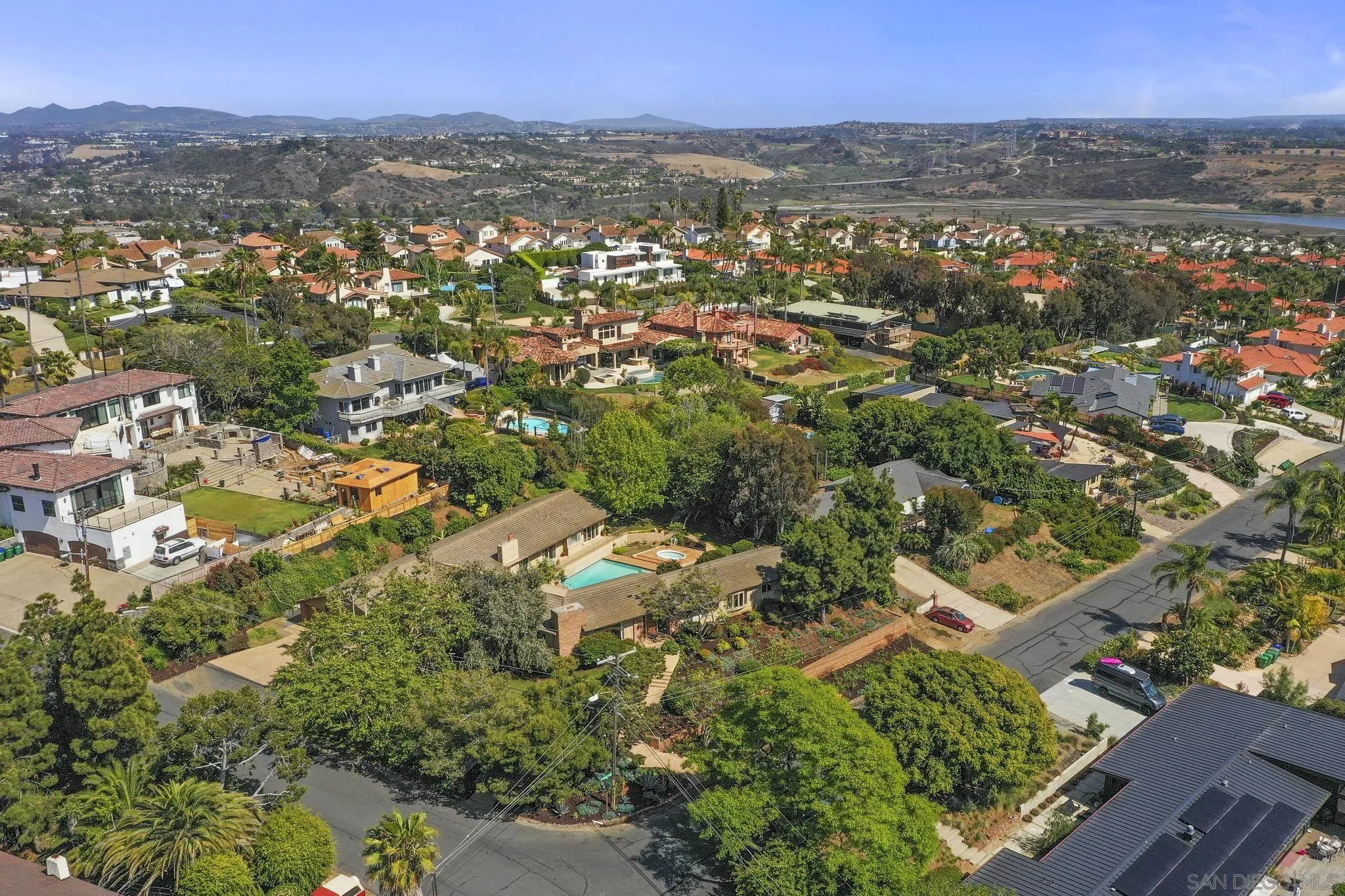 4200 Clearview Drive Carlsbad, CA 92008 - Photo 22 of 73 an aerial view of residential houses with outdoor space and trees