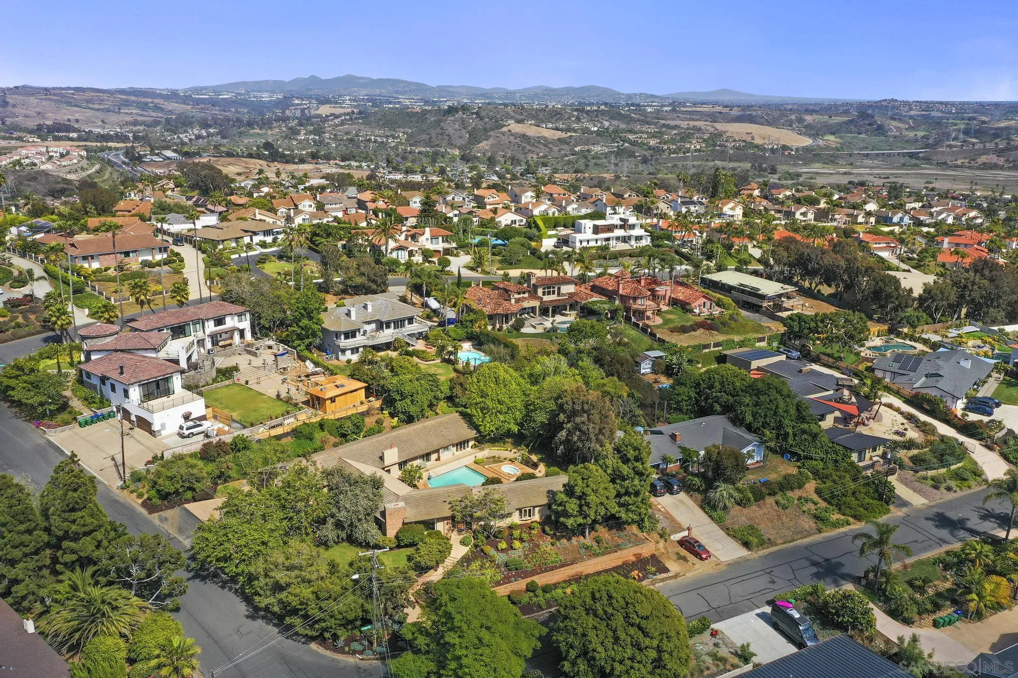 4200 Clearview Drive Carlsbad, CA 92008 - Photo 25 of 73 an aerial view of residential houses with outdoor space and trees