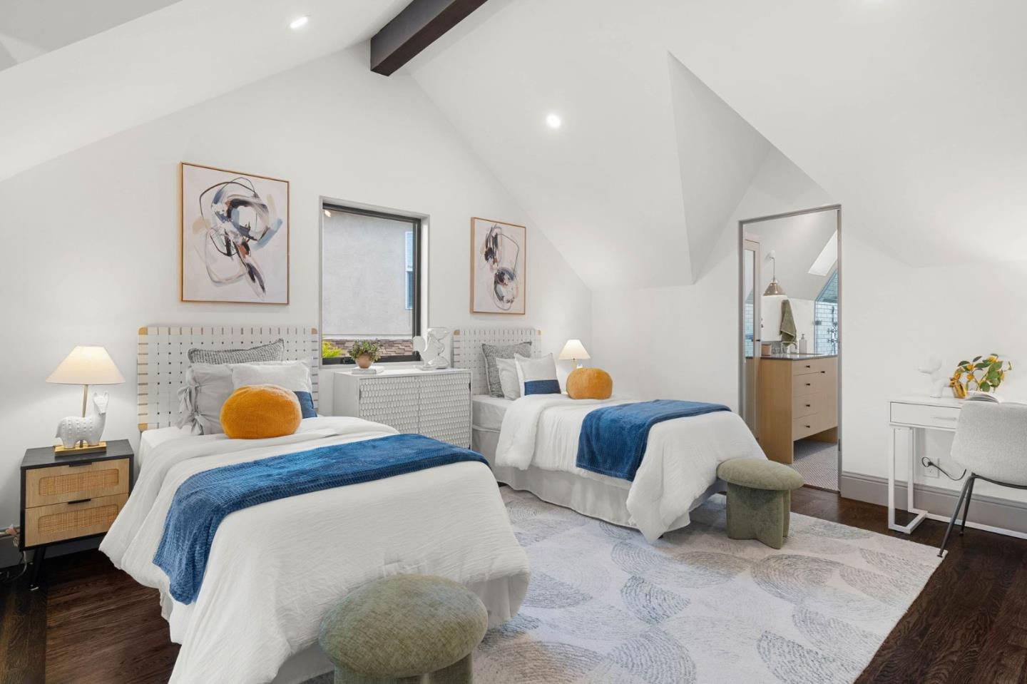 58 Gladys Avenue Mountain View, CA 94043 - Photo 25 of 42 a bedroom with 2 bed and painting on the wall