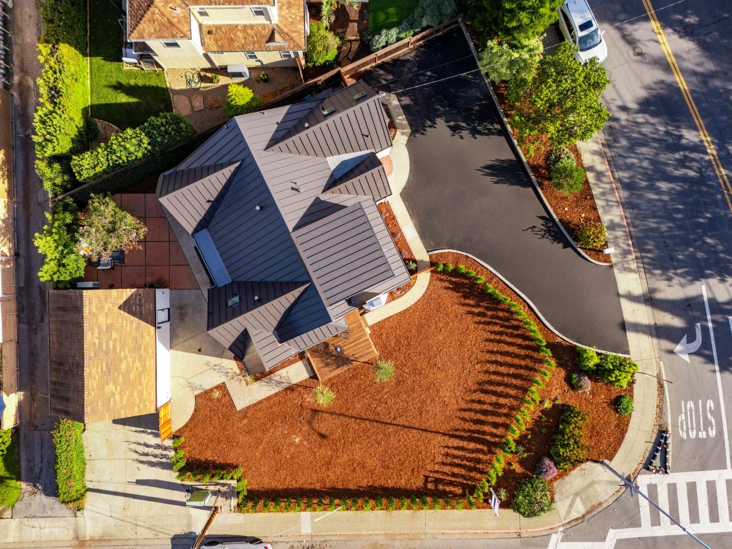 58 Gladys Avenue Mountain View, CA 94043 - Photo 36 of 42 an aerial view of a house with a garden