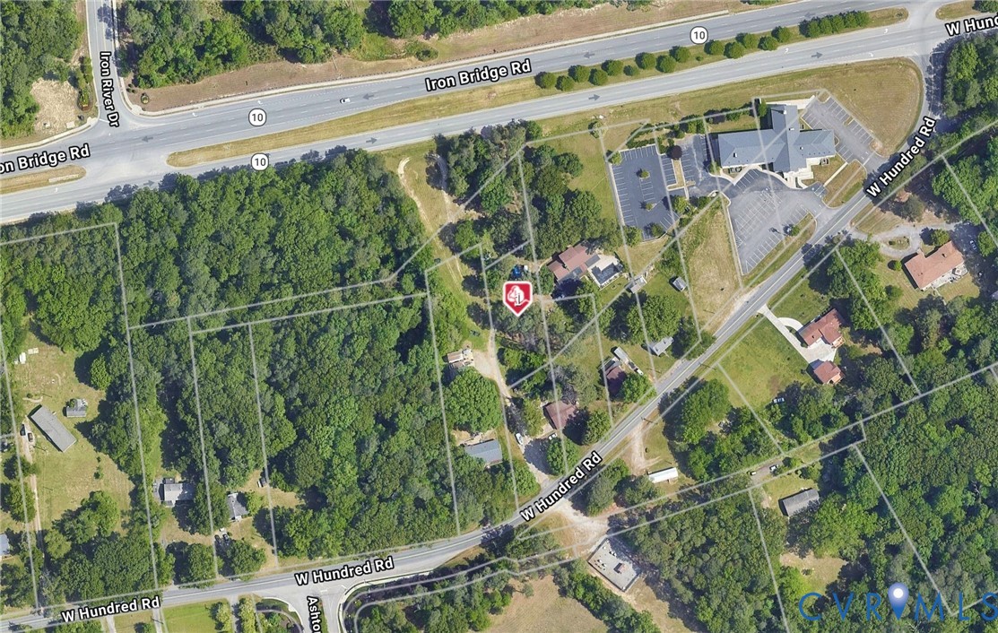 5210 West Hundred Road Chester, VA 23831 - Photo 1 of 4 Aerial Map. Displaying the property's boundaries a