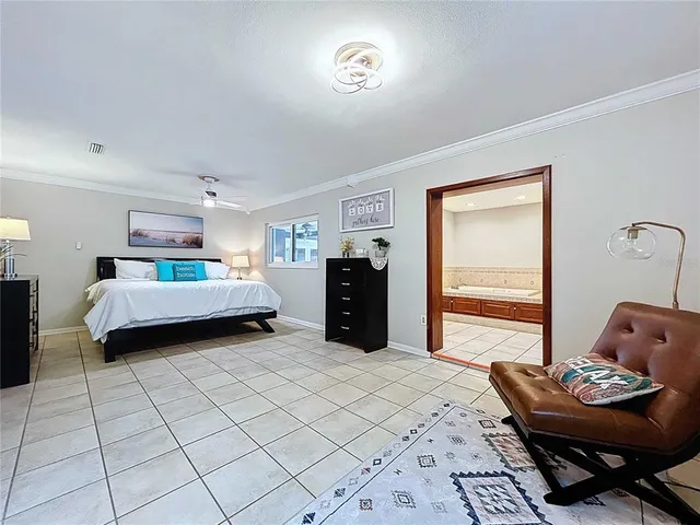 a view of a hallway with a kitchen