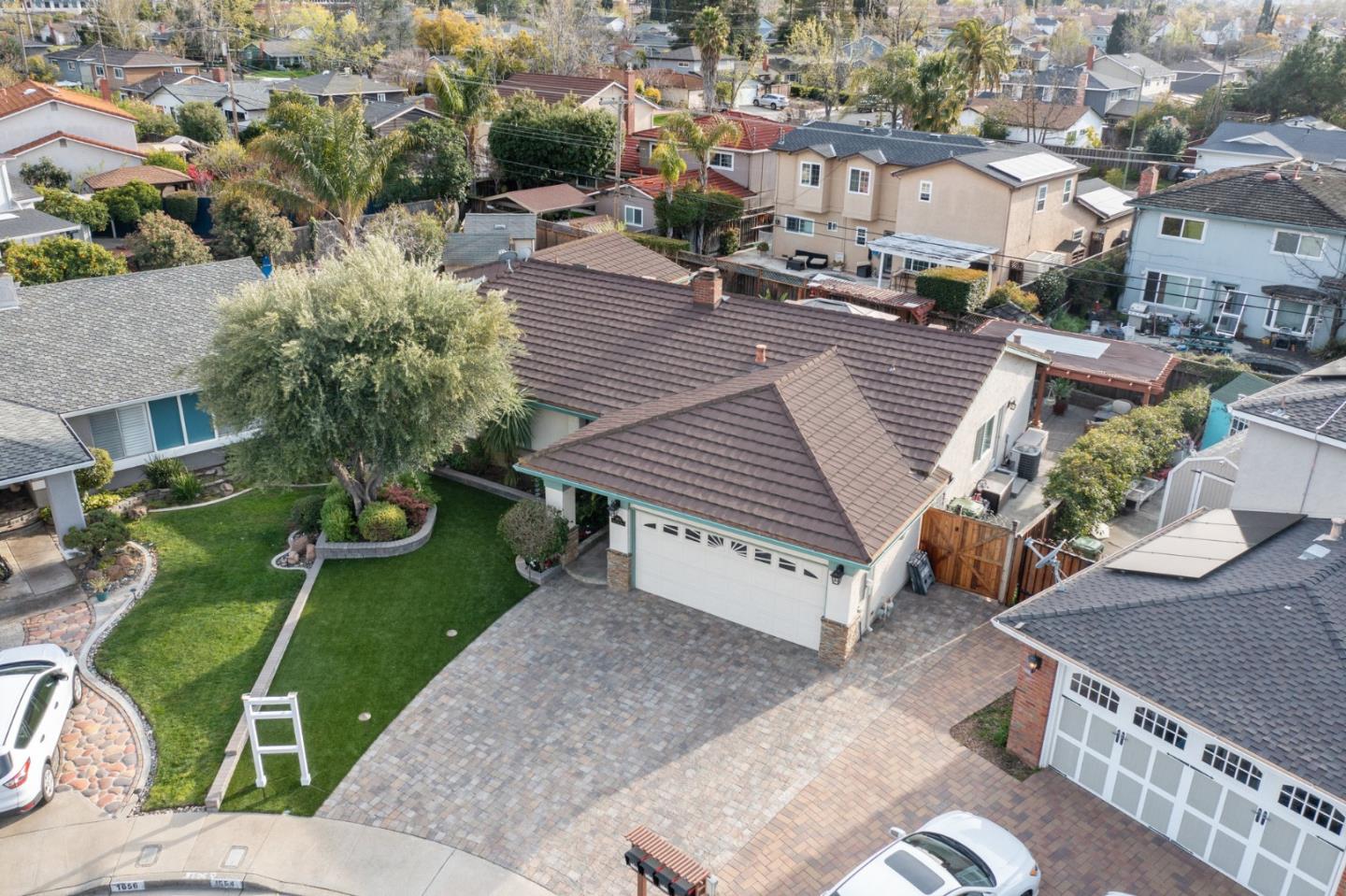 1664 Corte De Pons San Jose, CA 95124 - Photo 37 of 39 an aerial view of a house with garden space and street view