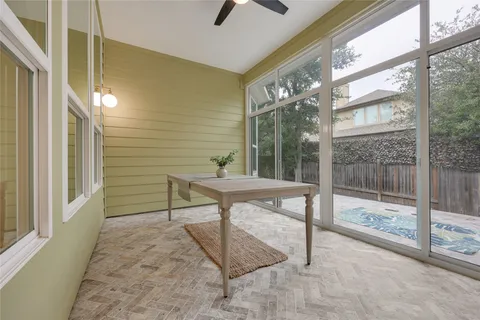a balcony view with a outdoor space