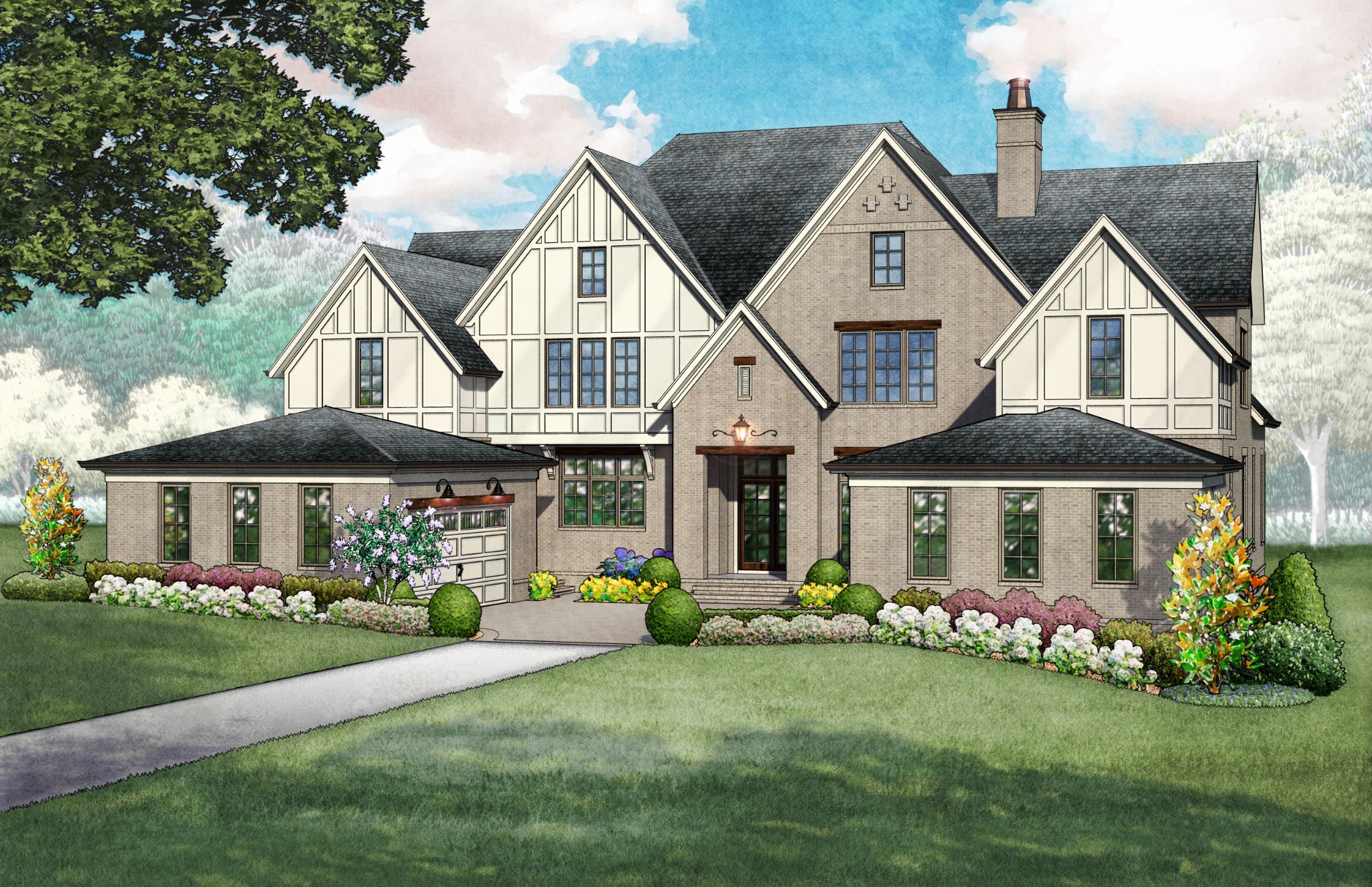 9308 Double Run College Grove, TN 37046 - Photo 1 of 14 a front view of a house with garden