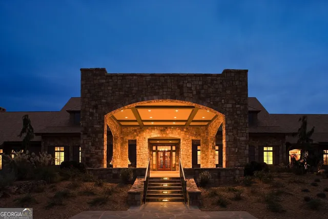 a view of a building with a porch