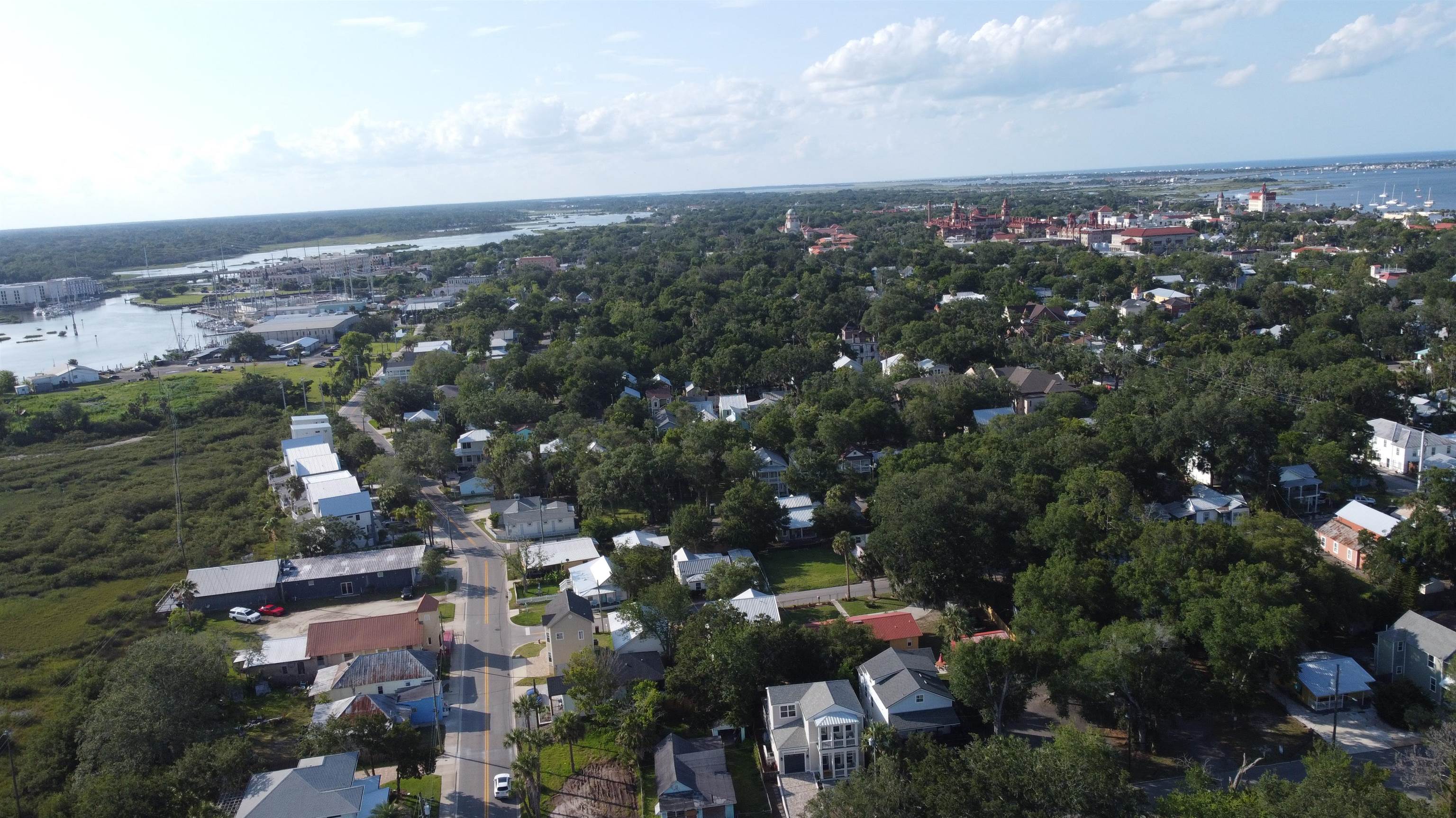 247 Riberia Street St. Augustine, FL 32084 - Photo 25 of 42 an aerial view of a city with lots of residential buildings