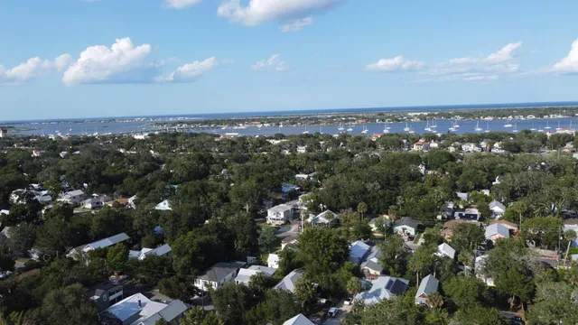 an aerial view of a city