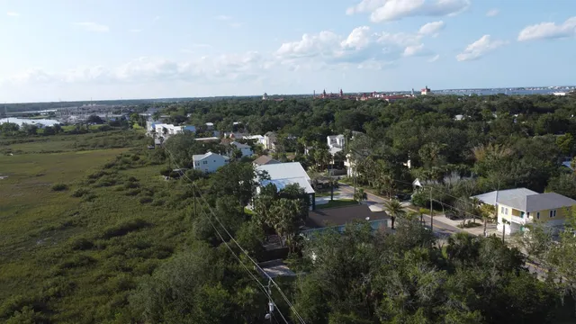 an aerial view of multiple house