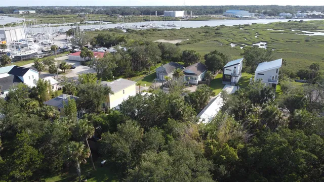 an aerial view of multiple house