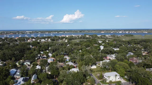 an aerial view of a city