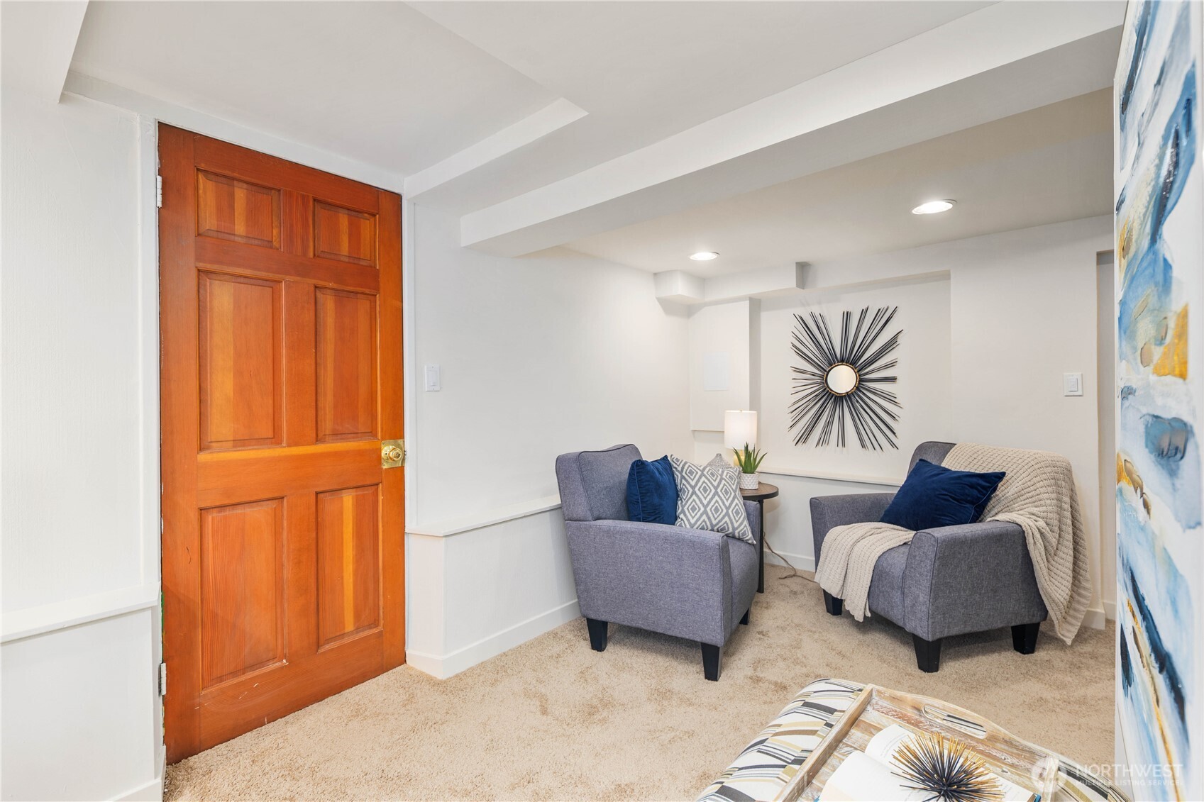 641 Northwest 175th Street Shoreline, WA 98177 - Photo 24 of 40 a living room with furniture and a gate