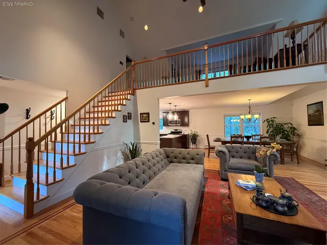 a living room with furniture