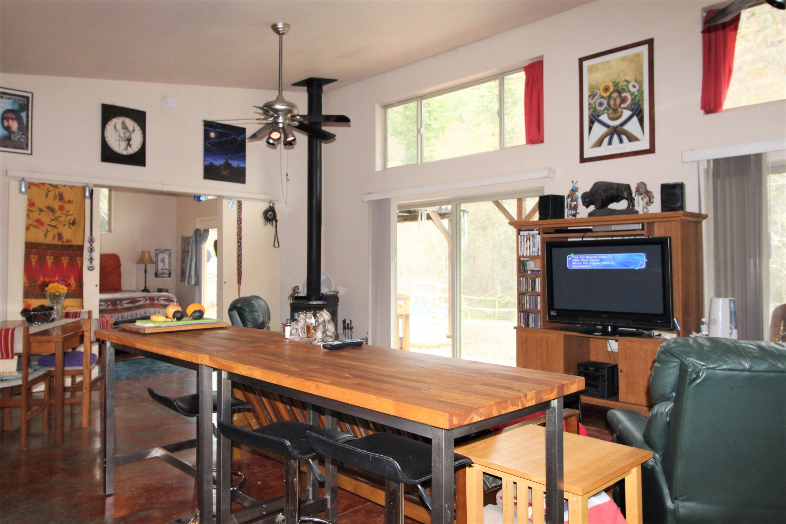 2200 Little Applegate Road Jacksonville, OR 97530 - Photo 18 of 39 a room with furniture a flat screen tv and a window