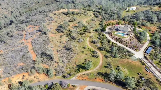 a view of a yard with trees