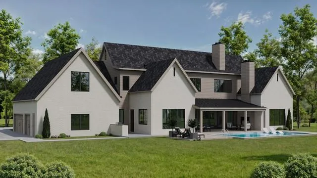 a front view of a house with a yard and porch